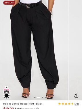 Belted Trouser Pant - Black